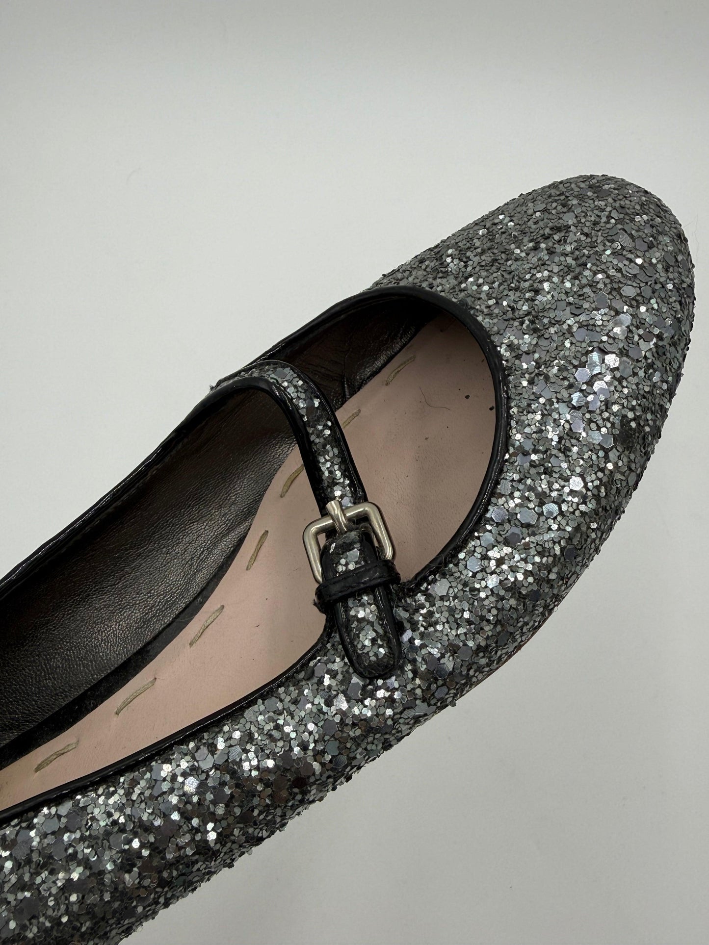 Miu-Miu-Ballerine-Mary-Jane-Vintage-Glitter-Argento-70493934354756 - Pally Vintage Closet