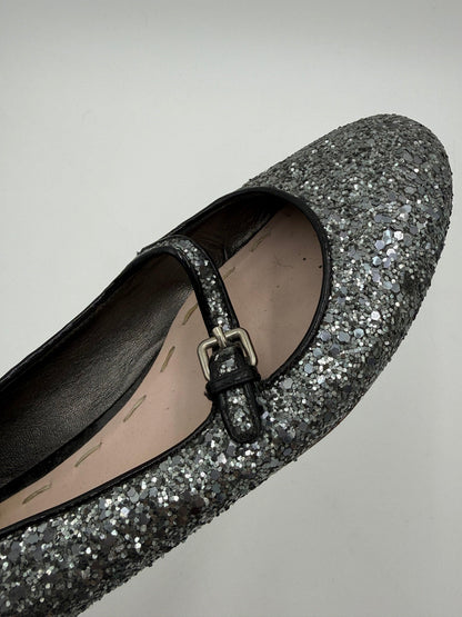 Miu-Miu-Ballerine-Mary-Jane-Vintage-Glitter-Argento-70493934354756 - Pally Vintage Closet