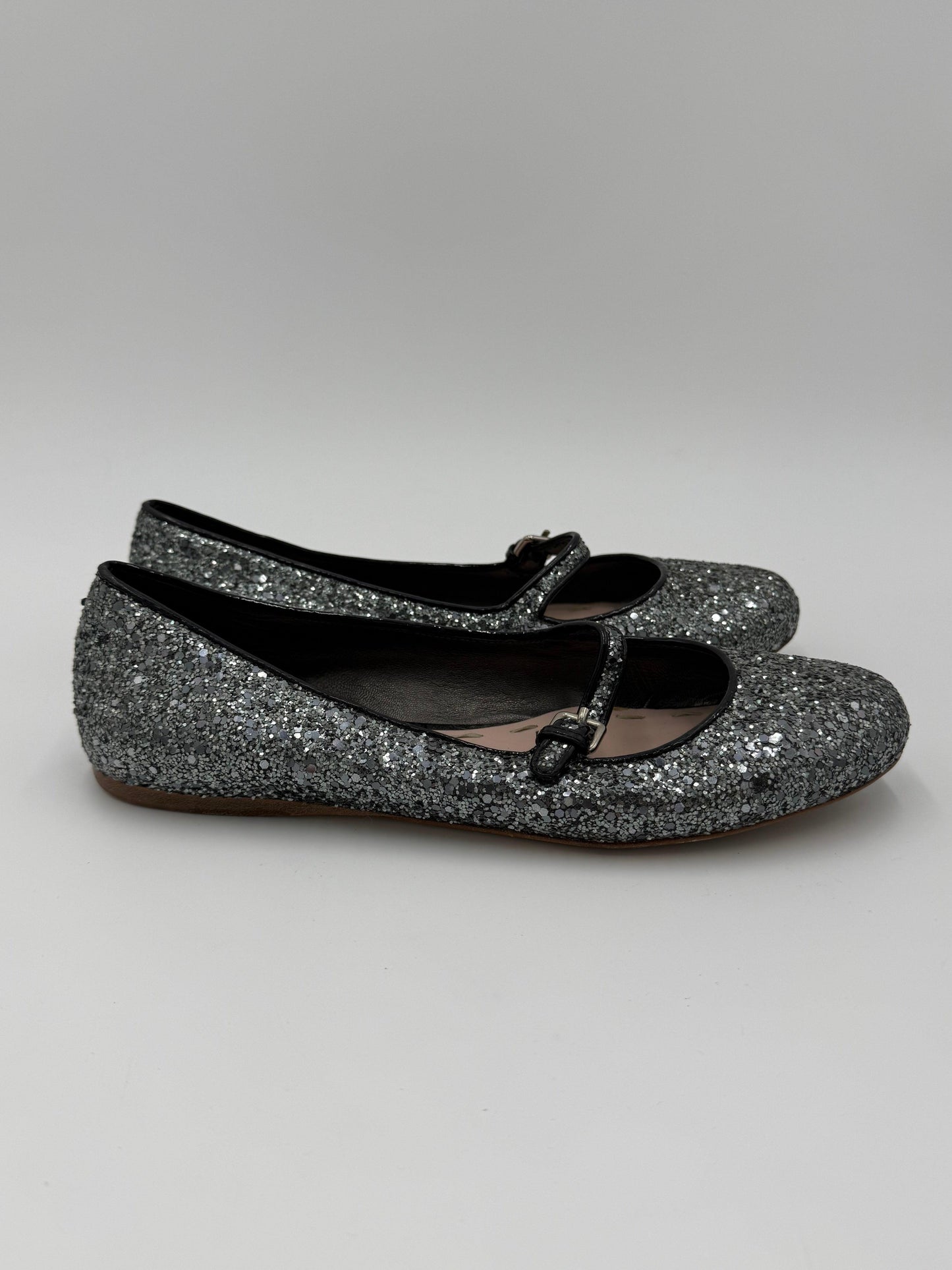 Miu-Miu-Ballerine-Mary-Jane-Vintage-Glitter-Argento-70493934420292 - Pally Vintage Closet