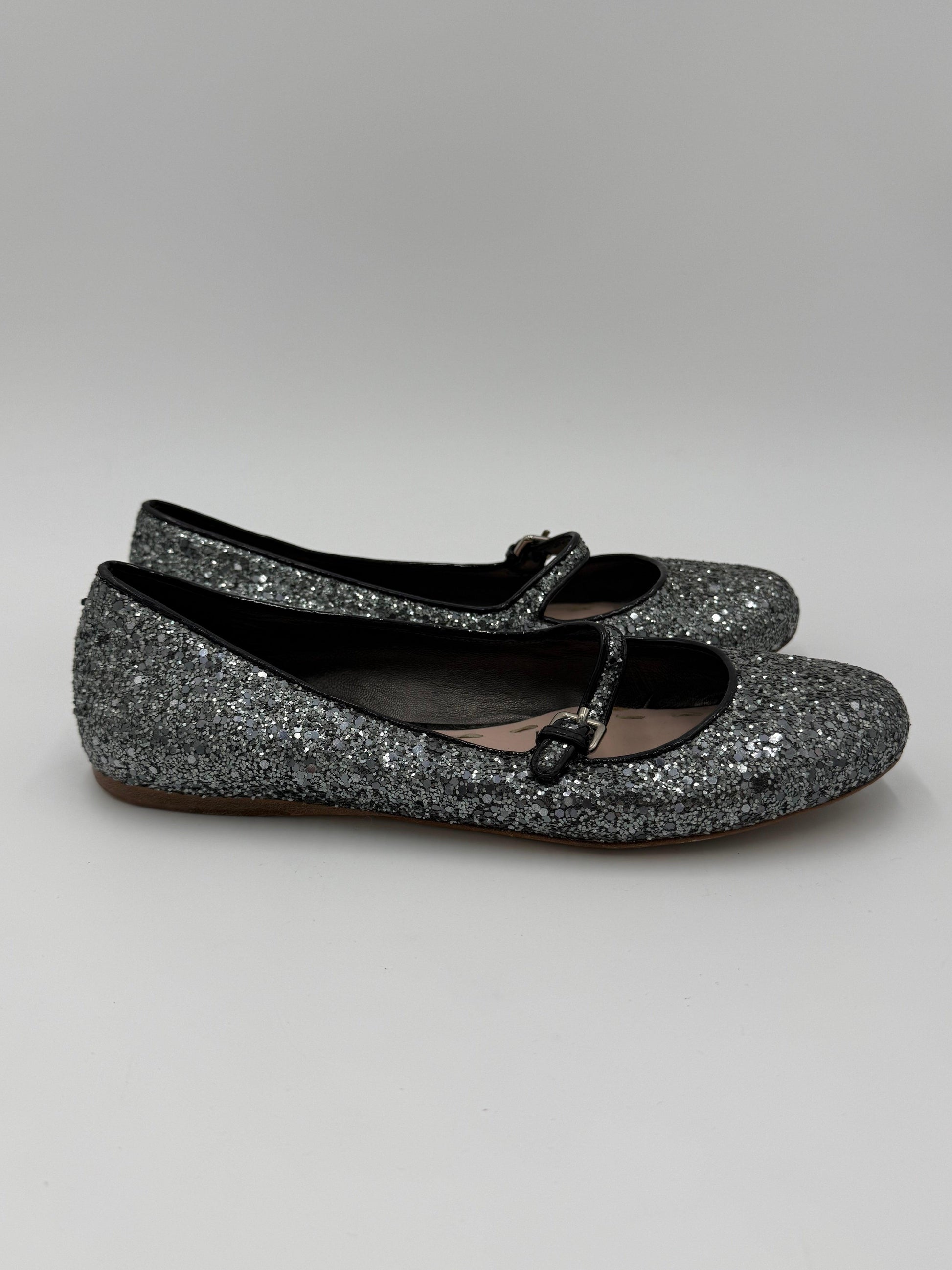 Miu-Miu-Ballerine-Mary-Jane-Vintage-Glitter-Argento-70493934420292 - Pally Vintage Closet