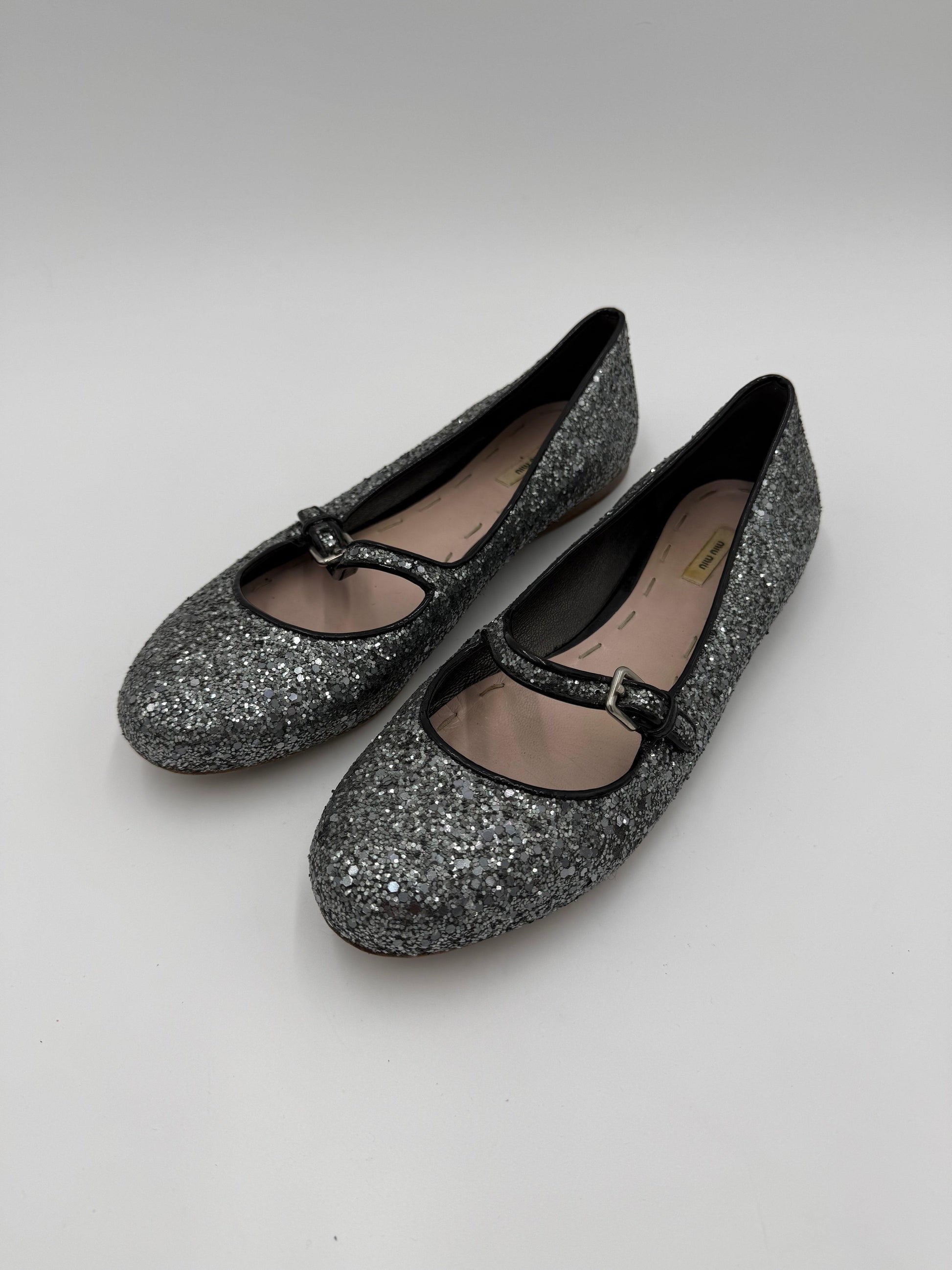 Miu-Miu-Ballerine-Mary-Jane-Vintage-Glitter-Argento-70493934485828 - Pally Vintage Closet