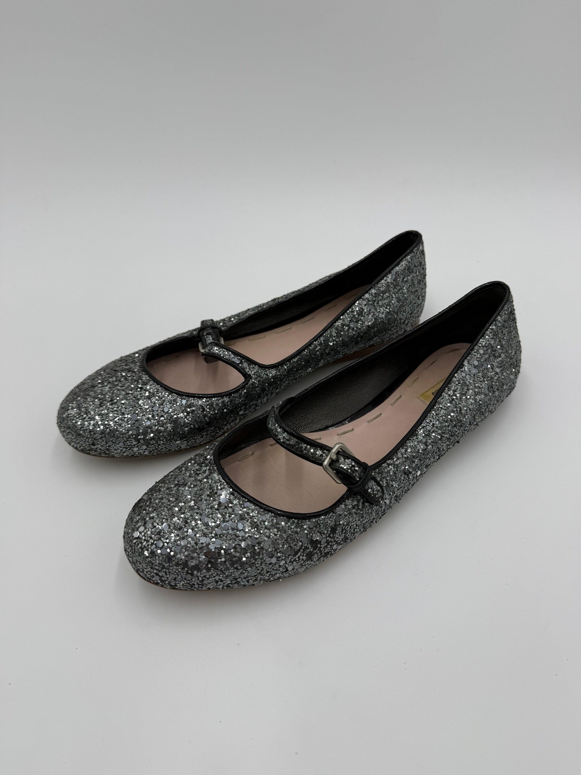Miu-Miu-Ballerine-Mary-Jane-Vintage-Glitter-Argento-70493934551364 - Pally Vintage Closet
