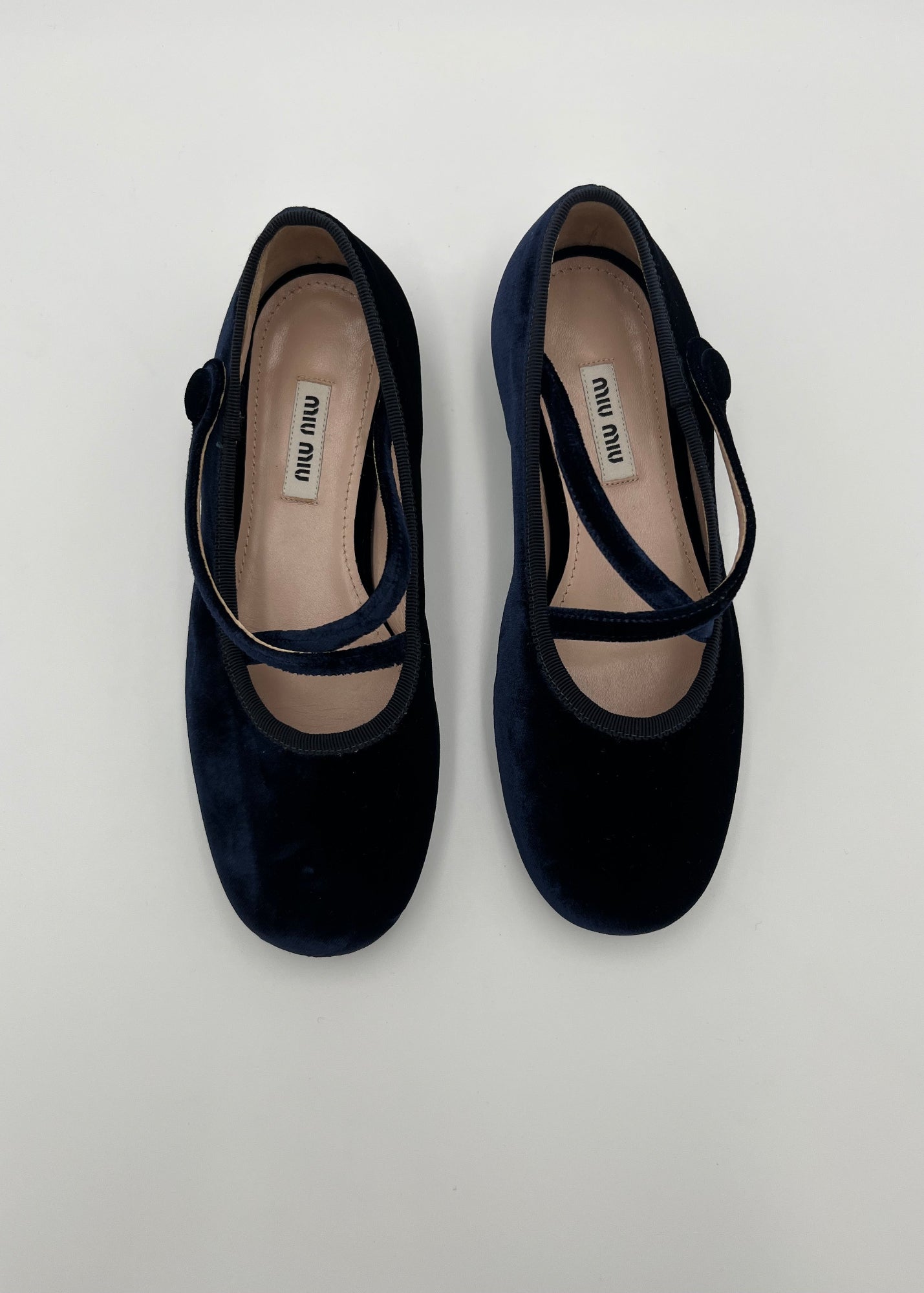 Miu Miu Ballerine in Velluto Navy