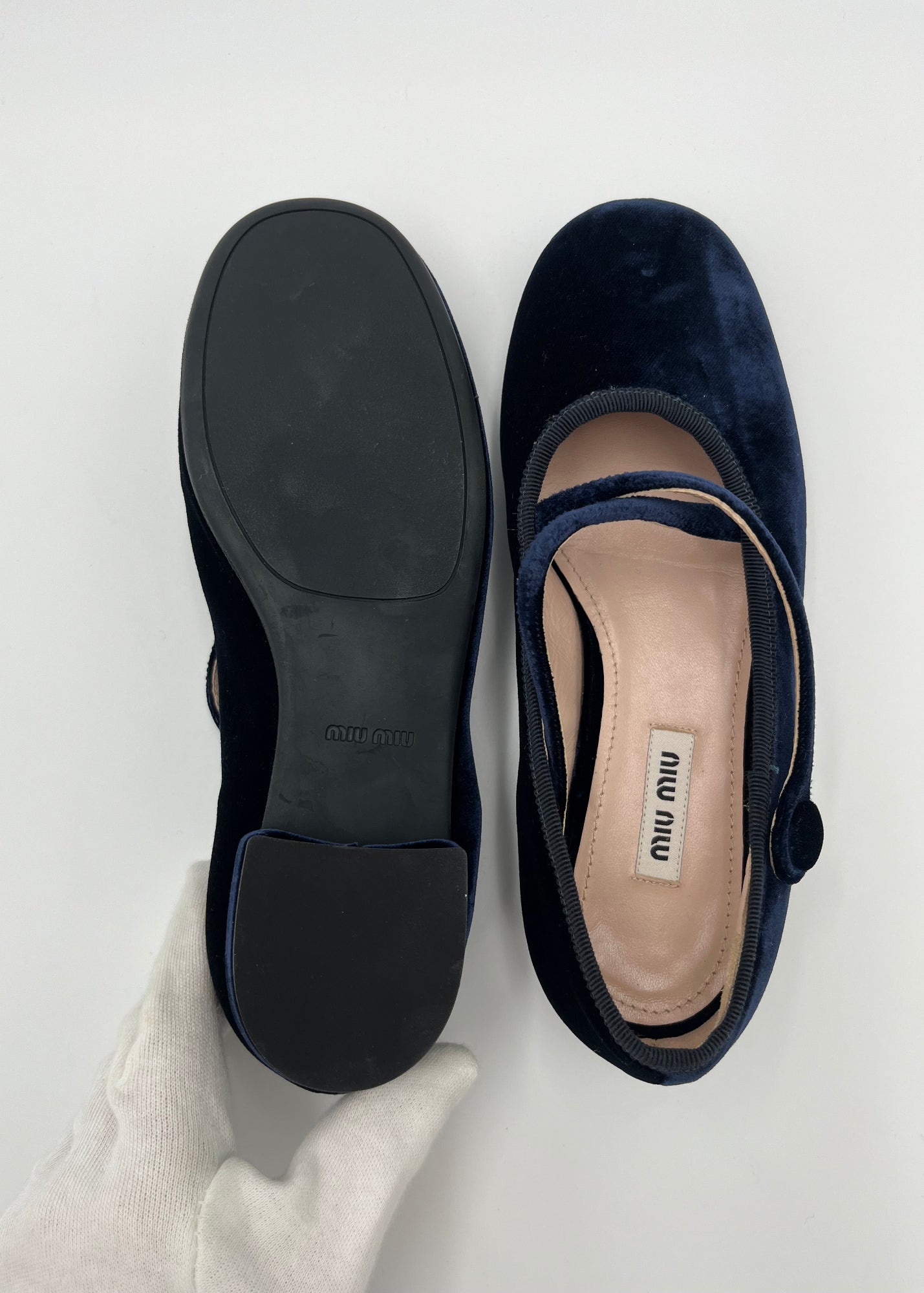 Miu Miu Ballerine in Velluto Navy