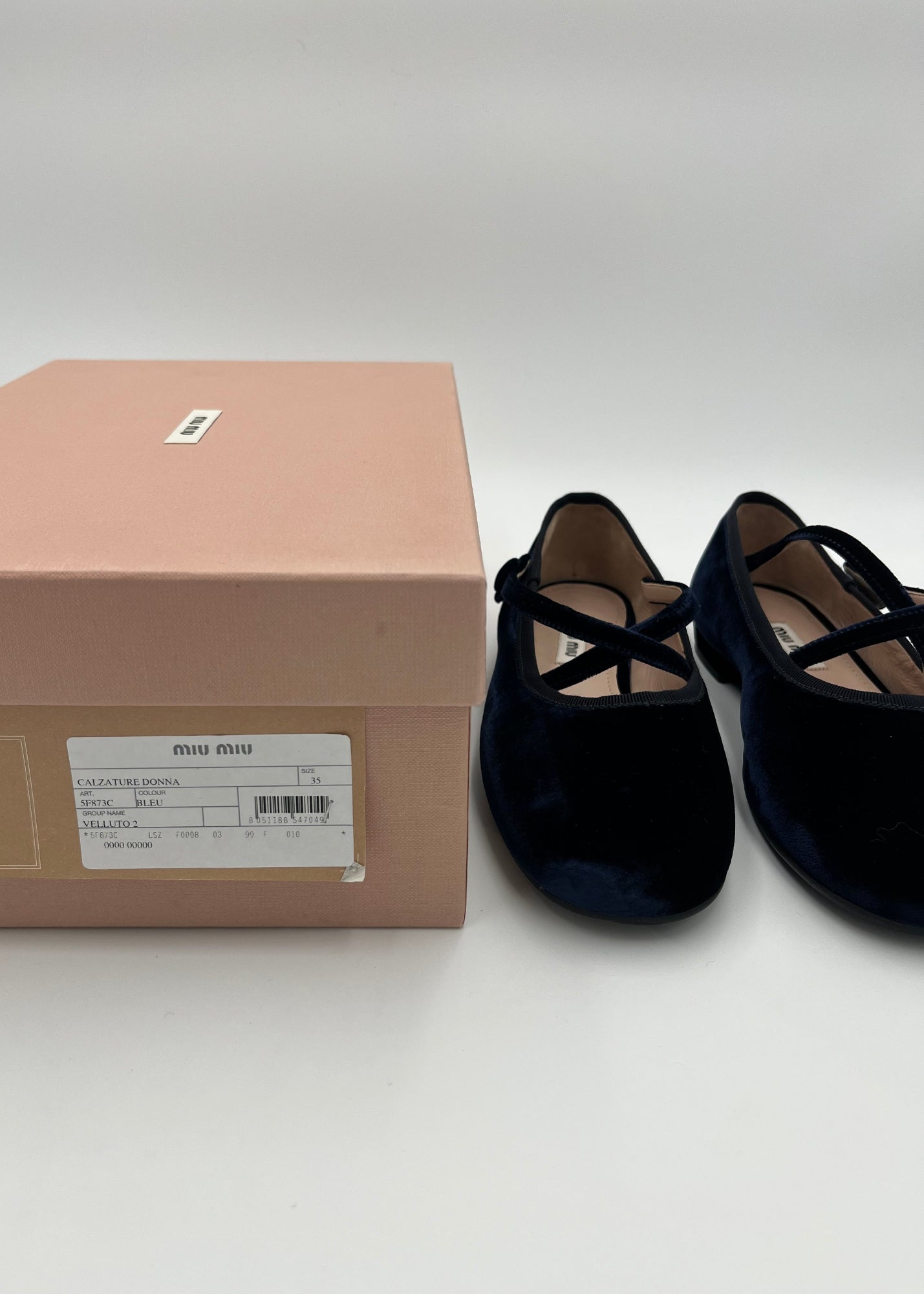 Miu Miu Ballerine in Velluto Navy