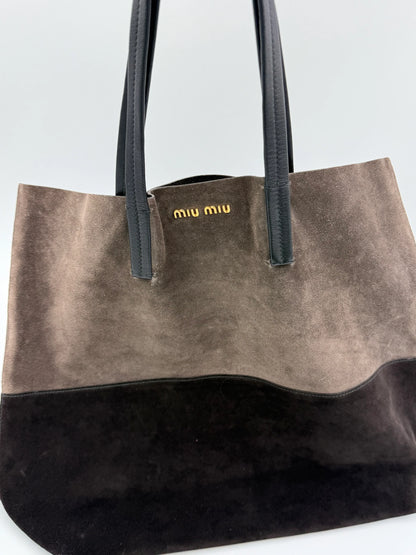 Miu-Miu-Borsa-Tote-in-Camoscio-Bicolore-Marrone-70135133143364 - Pally Vintage Closet