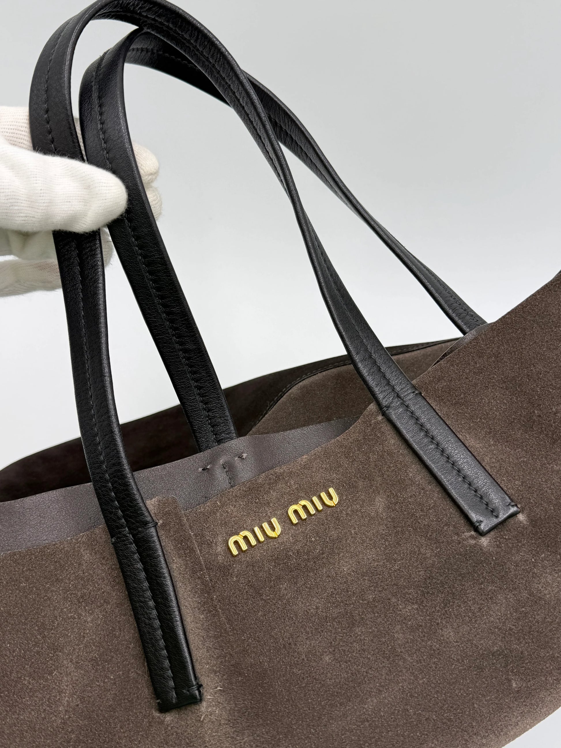 Miu-Miu-Borsa-Tote-in-Camoscio-Bicolore-Marrone-70135133471044 - Pally Vintage Closet