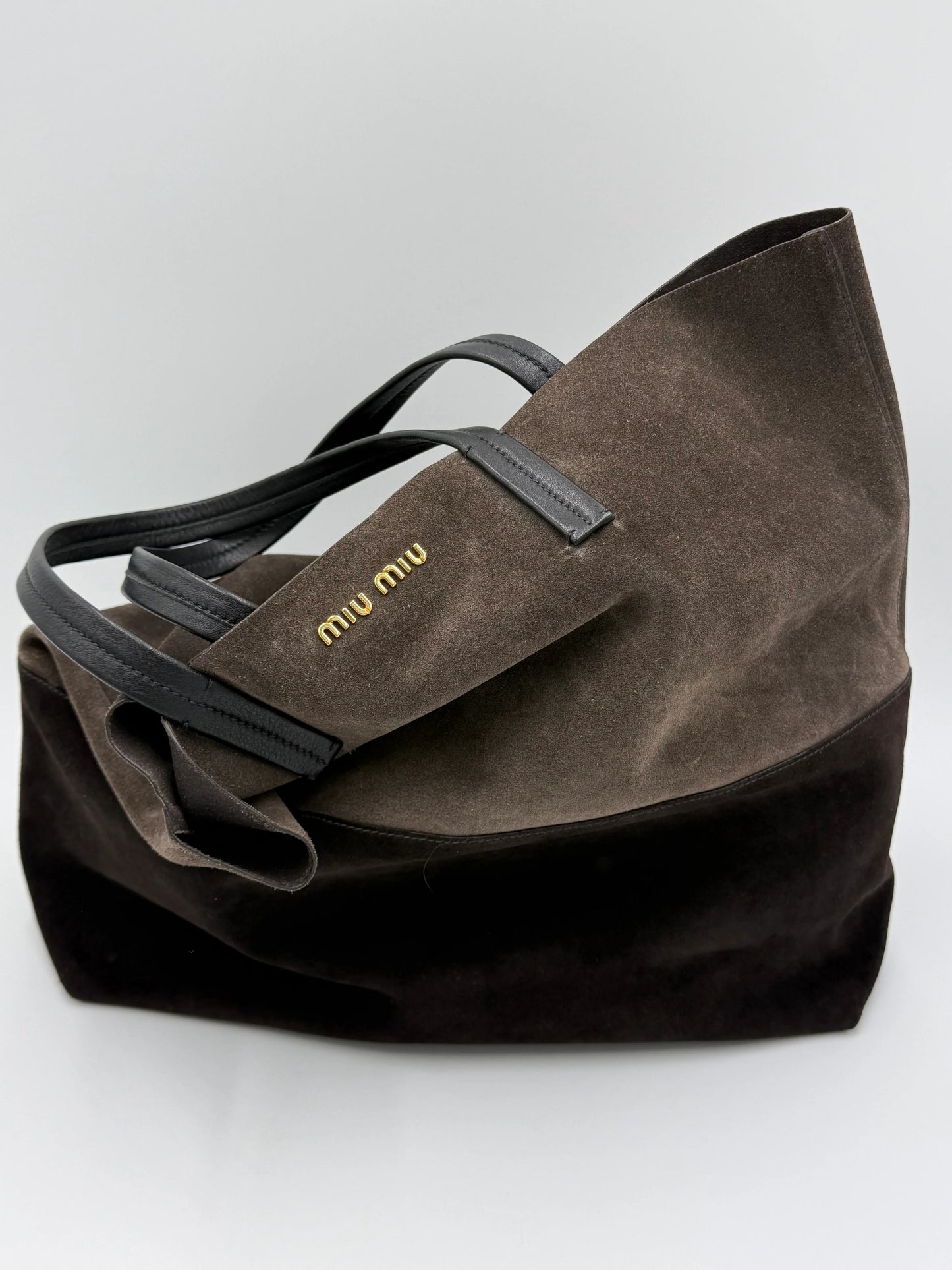 Miu-Miu-Borsa-Tote-in-Camoscio-Bicolore-Marrone-70135133503812 - Pally Vintage Closet