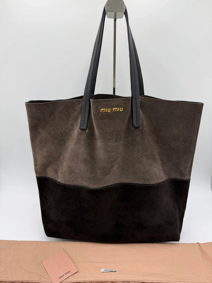 Miu-Miu-Borsa-Tote-in-Camoscio-Bicolore-Marrone-70135133569348 - Pally Vintage Closet