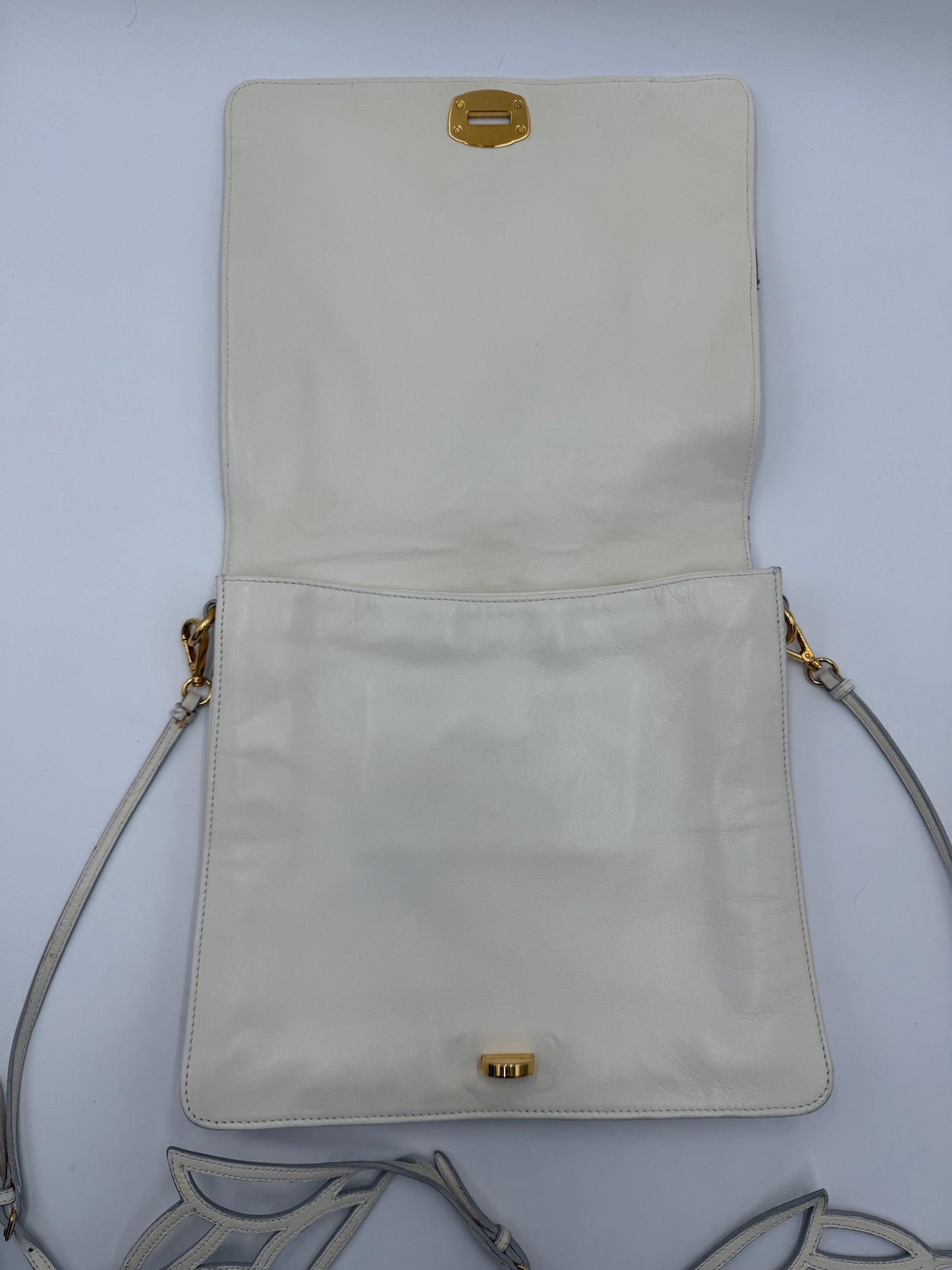 Miu Miu Borsa Vintage Stella a Tracolla in Pelle Bianca - Pally Vintage Closet