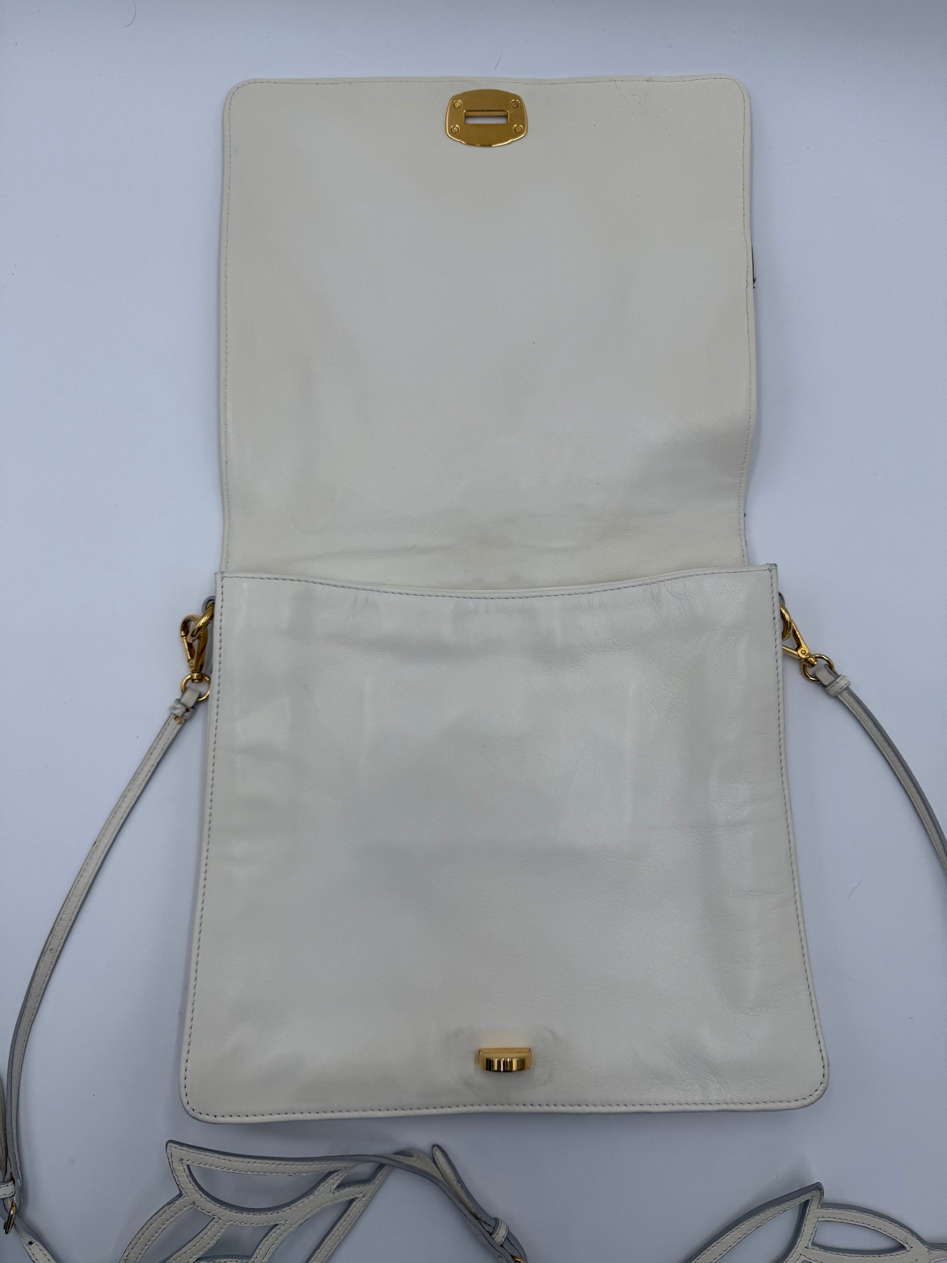 Miu Miu Borsa Vintage Stella a Tracolla in Pelle Bianca - Pally Vintage Closet