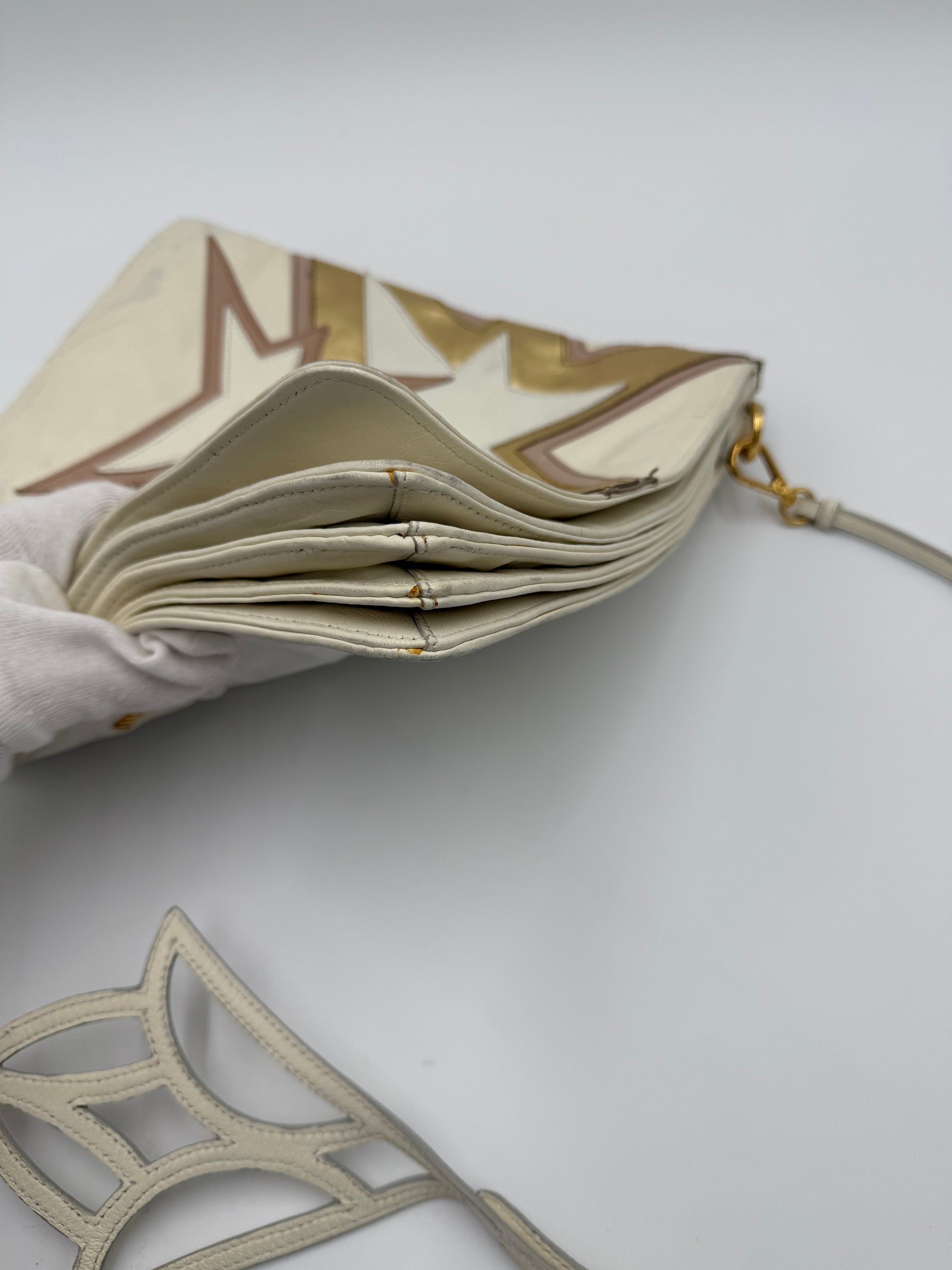 Miu Miu Borsa Vintage Stella a Tracolla in Pelle Bianca - Pally Vintage Closet