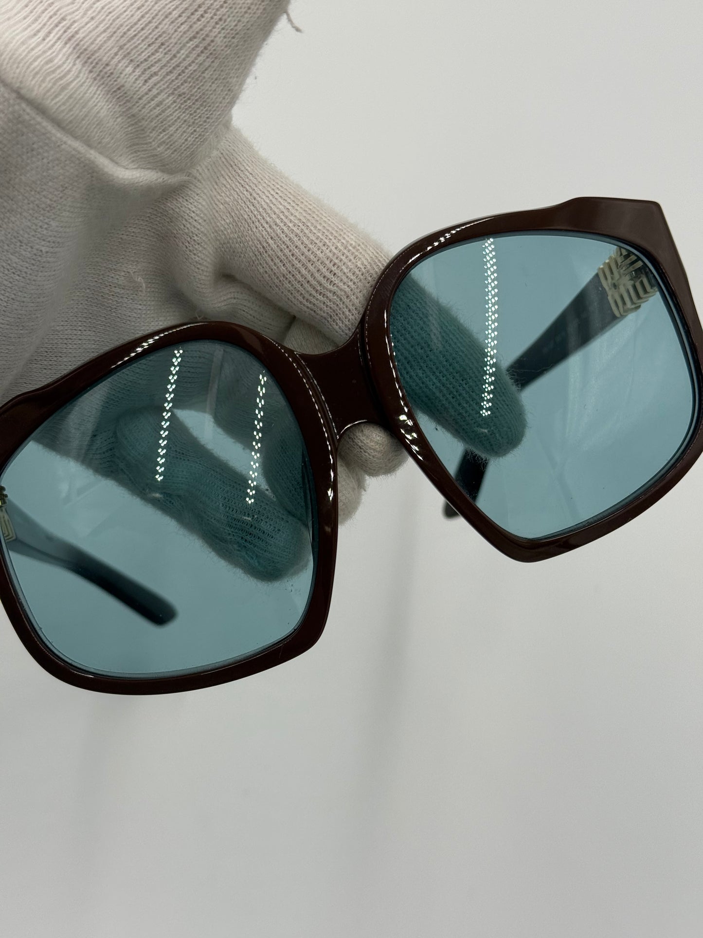 Miu Miu Occhiali da Sole Oversize in Acetato Marrone - Pally Vintage Closet