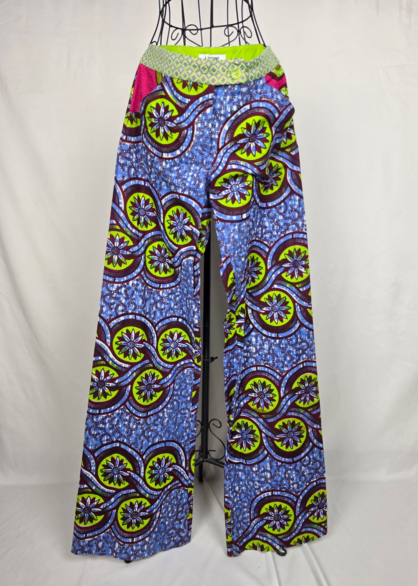 Moschino Cheap and Chic Pantaloni a Gamba Larga Stampa Astratta Multicolor - Pally Vintage Closet