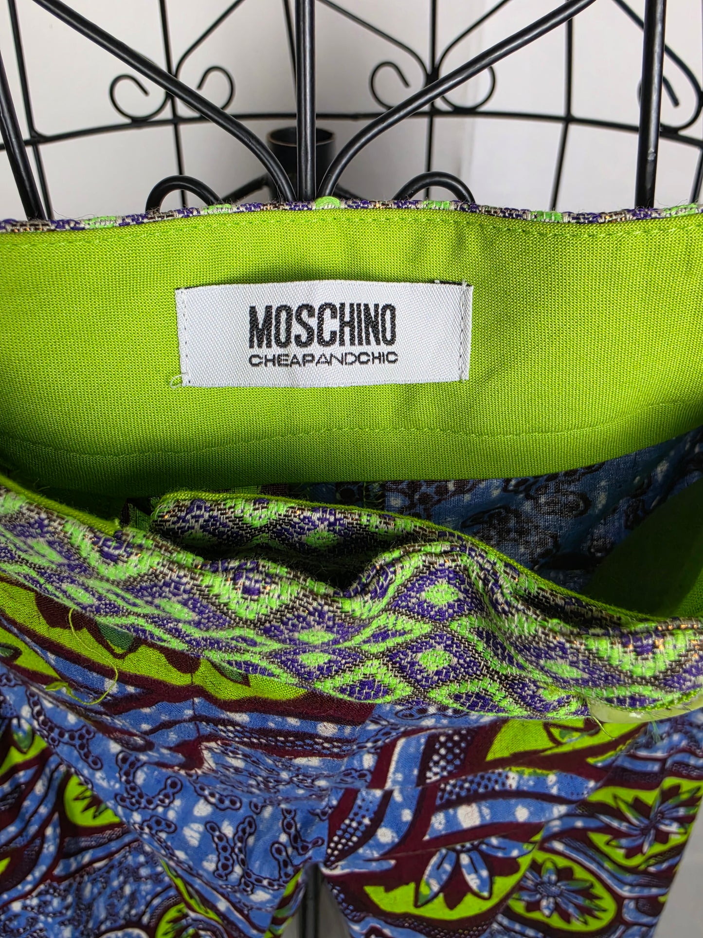 Moschino Cheap and Chic Pantaloni a Gamba Larga Stampa Astratta Multicolor - Pally Vintage Closet