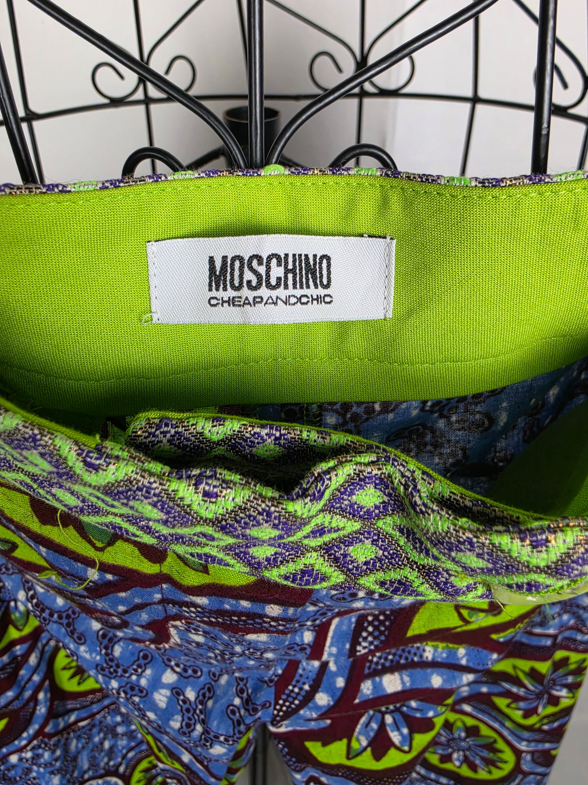 Moschino Cheap and Chic Pantaloni a Gamba Larga Stampa Astratta Multicolor - Pally Vintage Closet