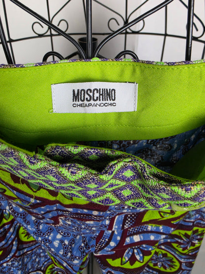 Moschino Cheap and Chic Pantaloni a Gamba Larga Stampa Astratta Multicolor - Pally Vintage Closet