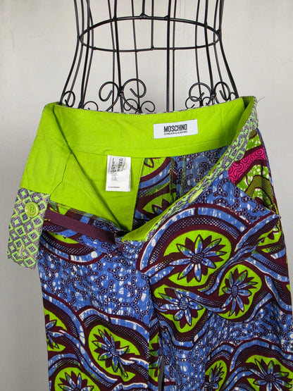 Moschino Cheap and Chic Pantaloni a Gamba Larga Stampa Astratta Multicolor - Pally Vintage Closet