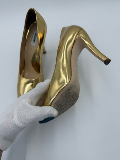 Moschino Décolleté Vintage Specchio in Pelle Oro