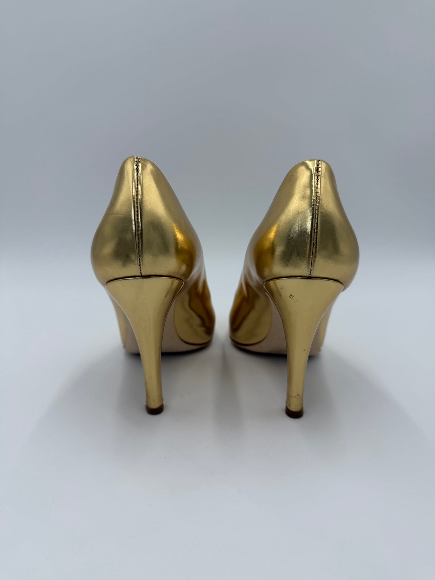 Moschino Décolleté Vintage Specchio in Pelle Oro