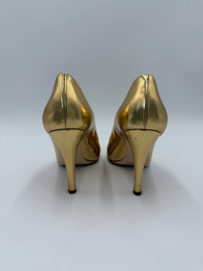 Moschino Décolleté Vintage Specchio in Pelle Oro