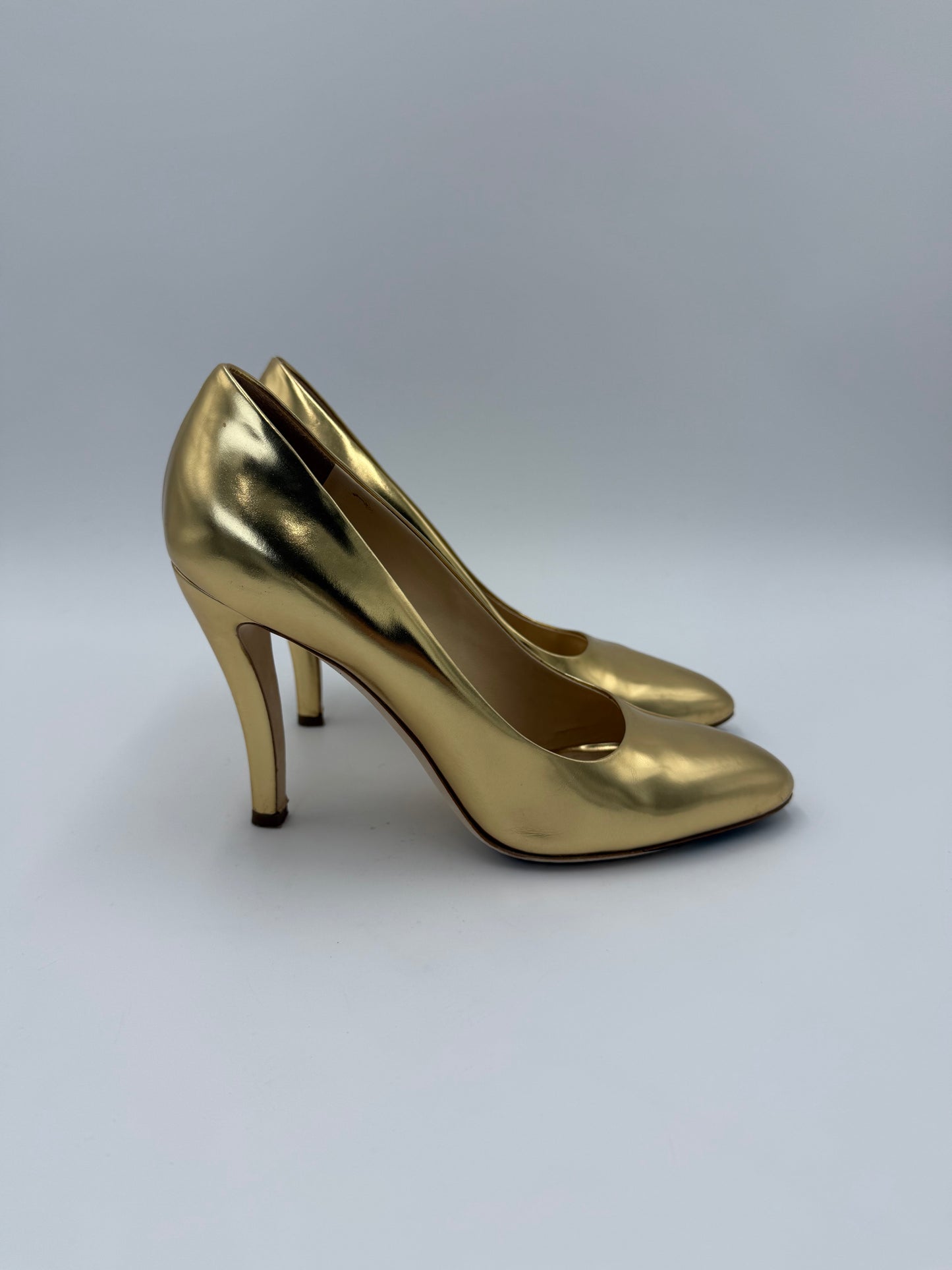 Moschino Décolleté Vintage Specchio in Pelle Oro