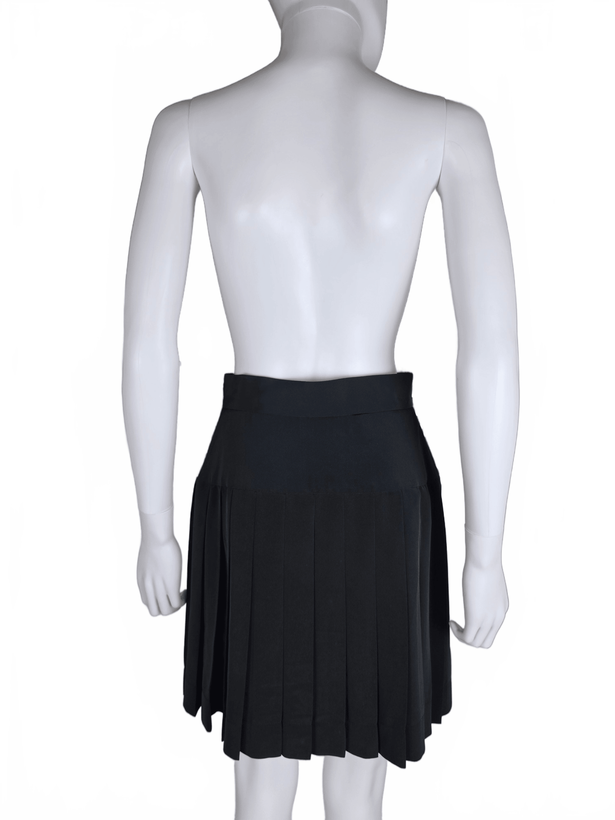 Moschino Gonna Vintage a Pieghe con Bottoni Gioiello Dorati Nera - Pally Vintage Closet