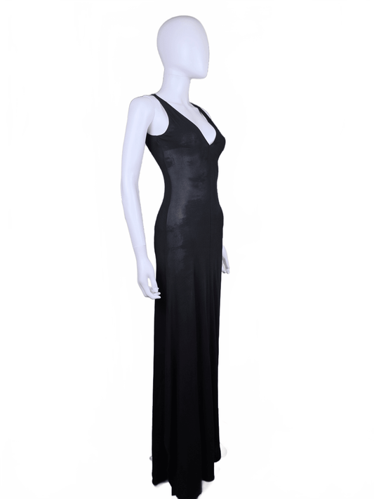 Narciso Rodriguez Abito da Sera Vintage in Maglia Semitrasparente Nero - Pally Vintage Closet