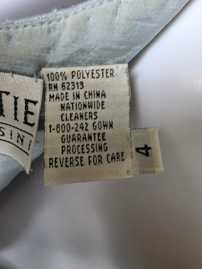 Oleg Cassini Black Tie Abito da Sera Vintage Ghiaccio con Ricami Floreali Grigio - Pally Vintage Closet