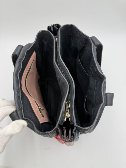 Paul Smith Borsa Tote Concertina in Pelle Martellata Color-Block Blu Navy - Pally Vintage Closet
