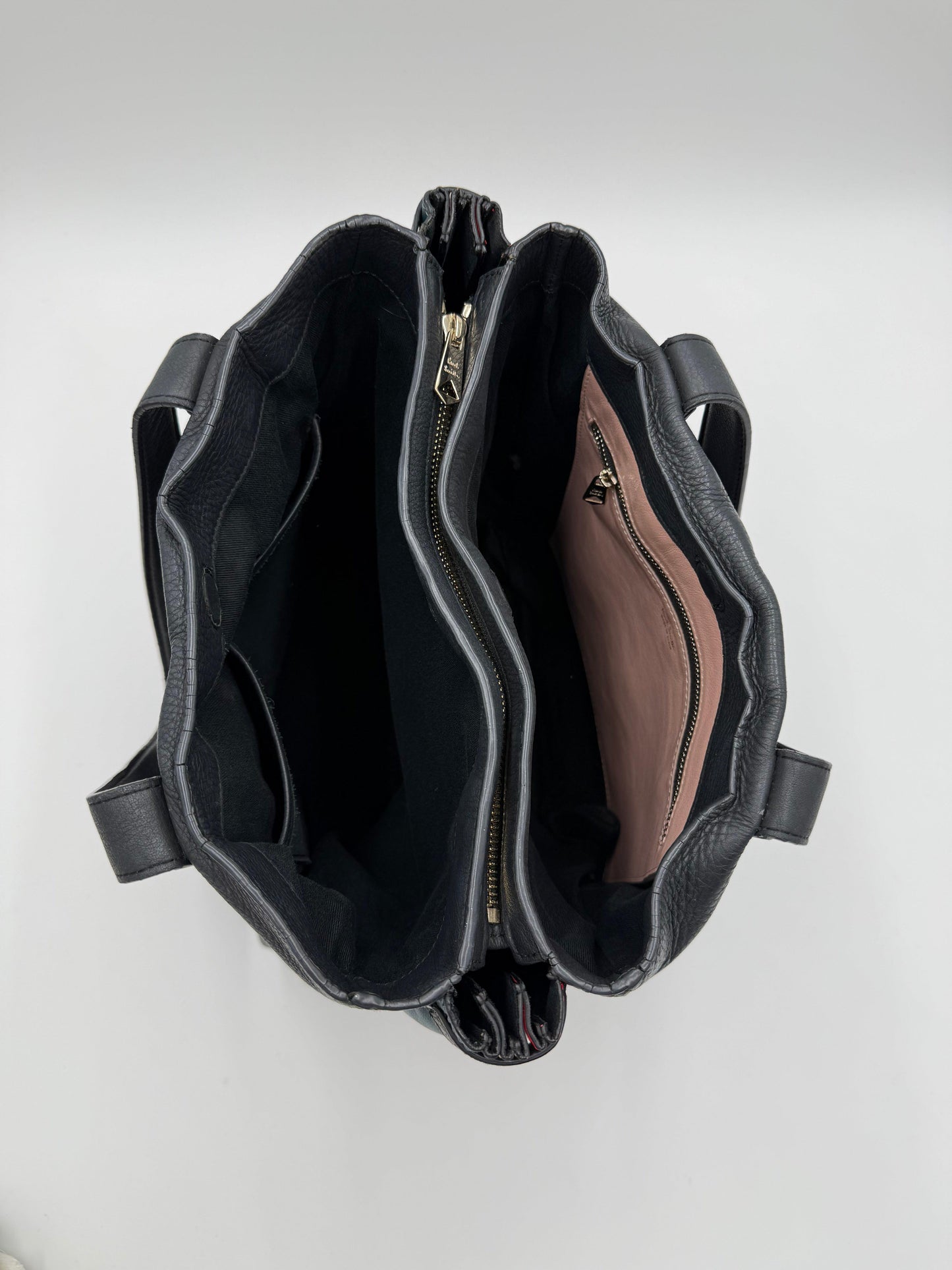 Paul Smith Borsa Tote Concertina in Pelle Martellata Color-Block Blu Navy - Pally Vintage Closet