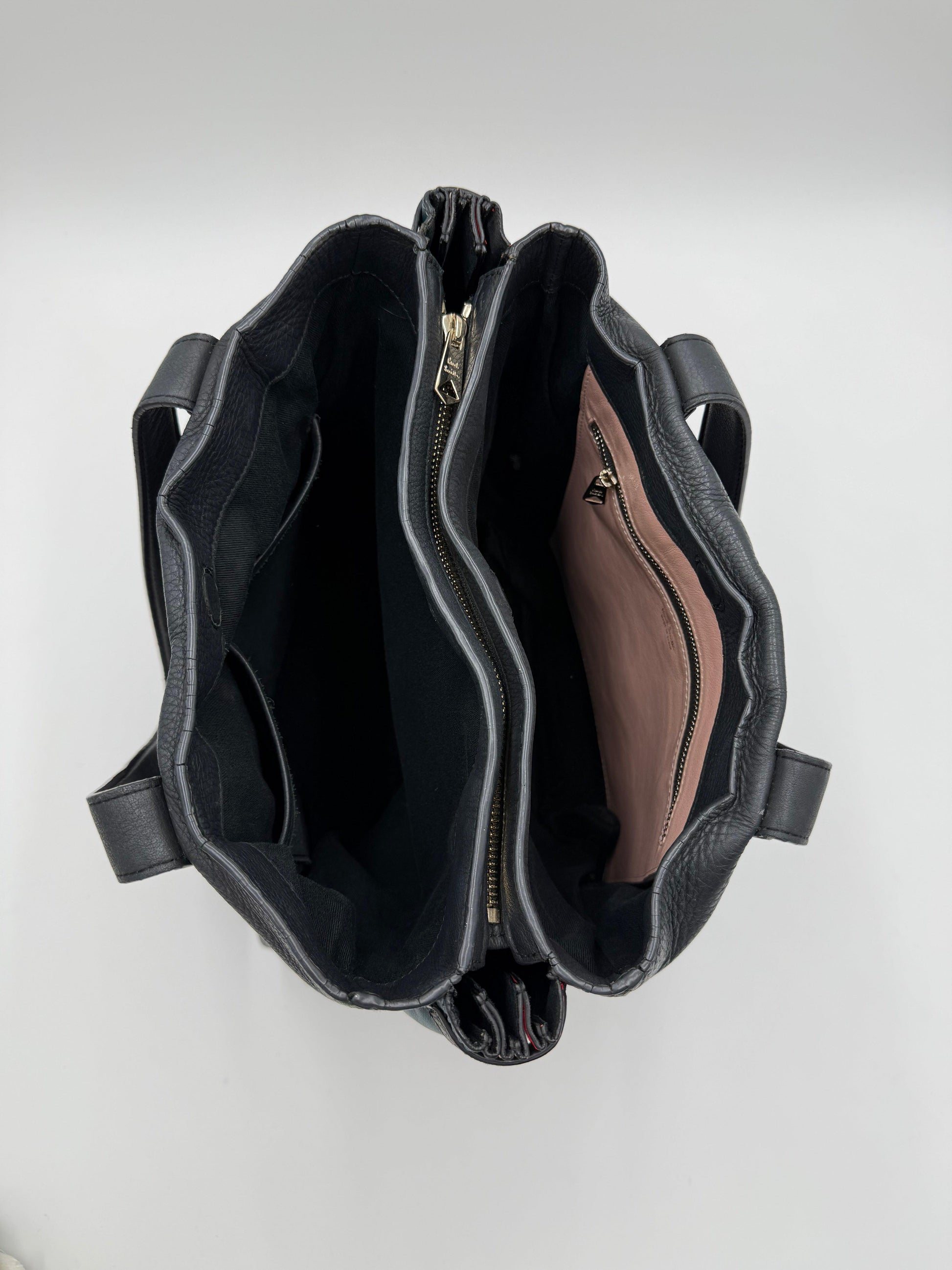 Paul Smith Borsa Tote Concertina in Pelle Martellata Color-Block Blu Navy - Pally Vintage Closet
