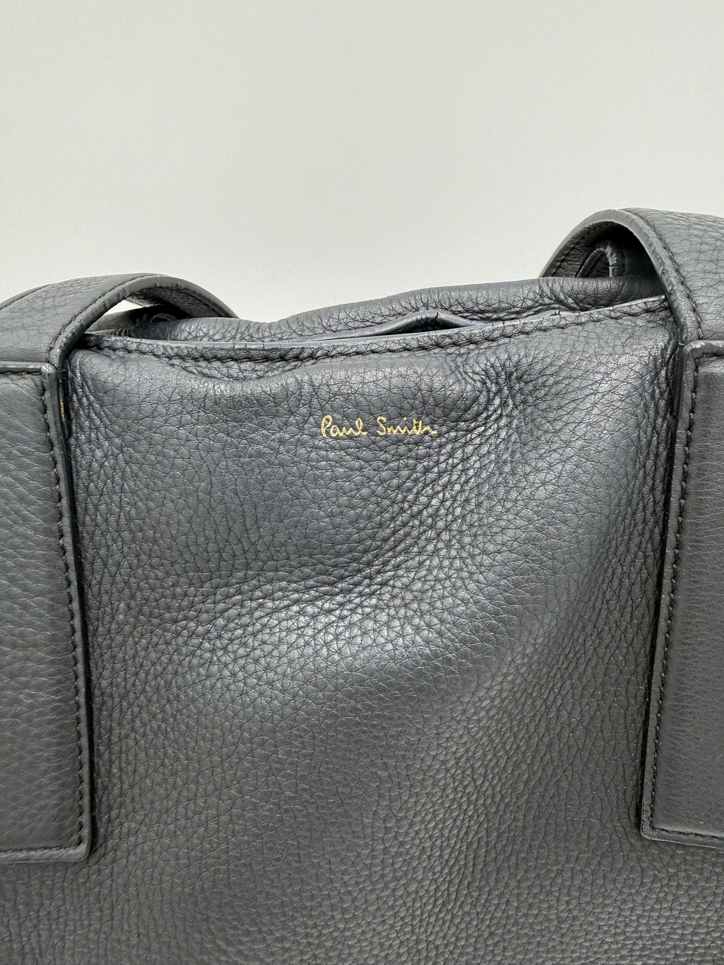 Paul Smith Borsa Tote Concertina in Pelle Martellata Color-Block Blu Navy - Pally Vintage Closet