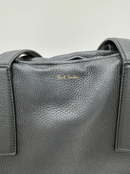 Paul Smith Borsa Tote Concertina in Pelle Martellata Color-Block Blu Navy - Pally Vintage Closet