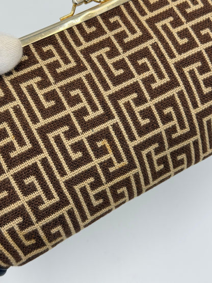 Pierre Balmain Pochette Vintage in Tela Jacquard Marrone e Beige - Pally Vintage Closet