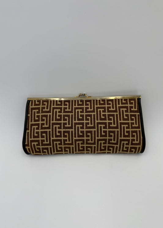 Pierre Balmain Pochette Vintage in Tela Jacquard Marrone e Beige - Pally Vintage Closet