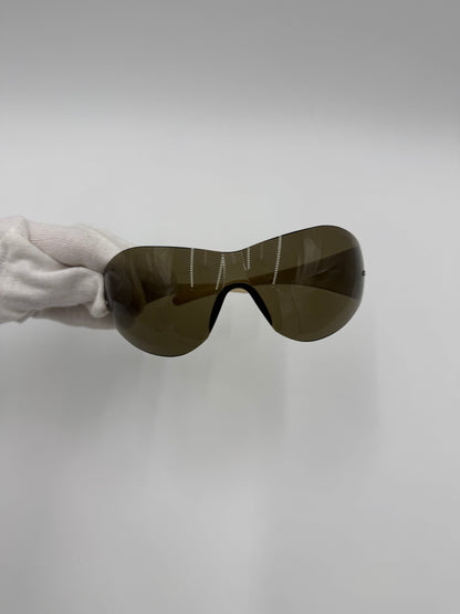 Police Occhiali da Sole Shield Vintage Marroni - Pally Vintage Closet