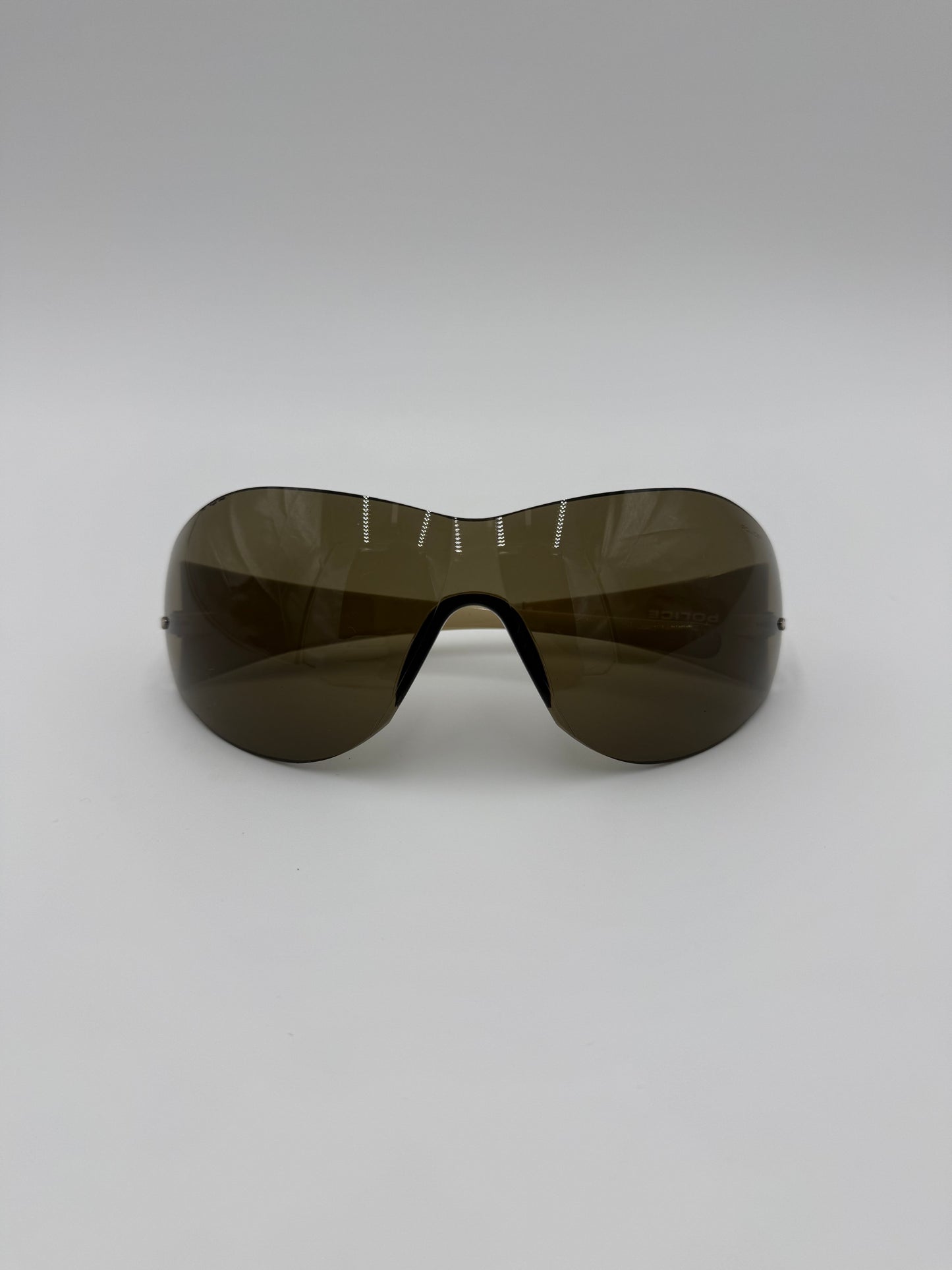 Police Occhiali da Sole Shield Vintage Marroni - Pally Vintage Closet