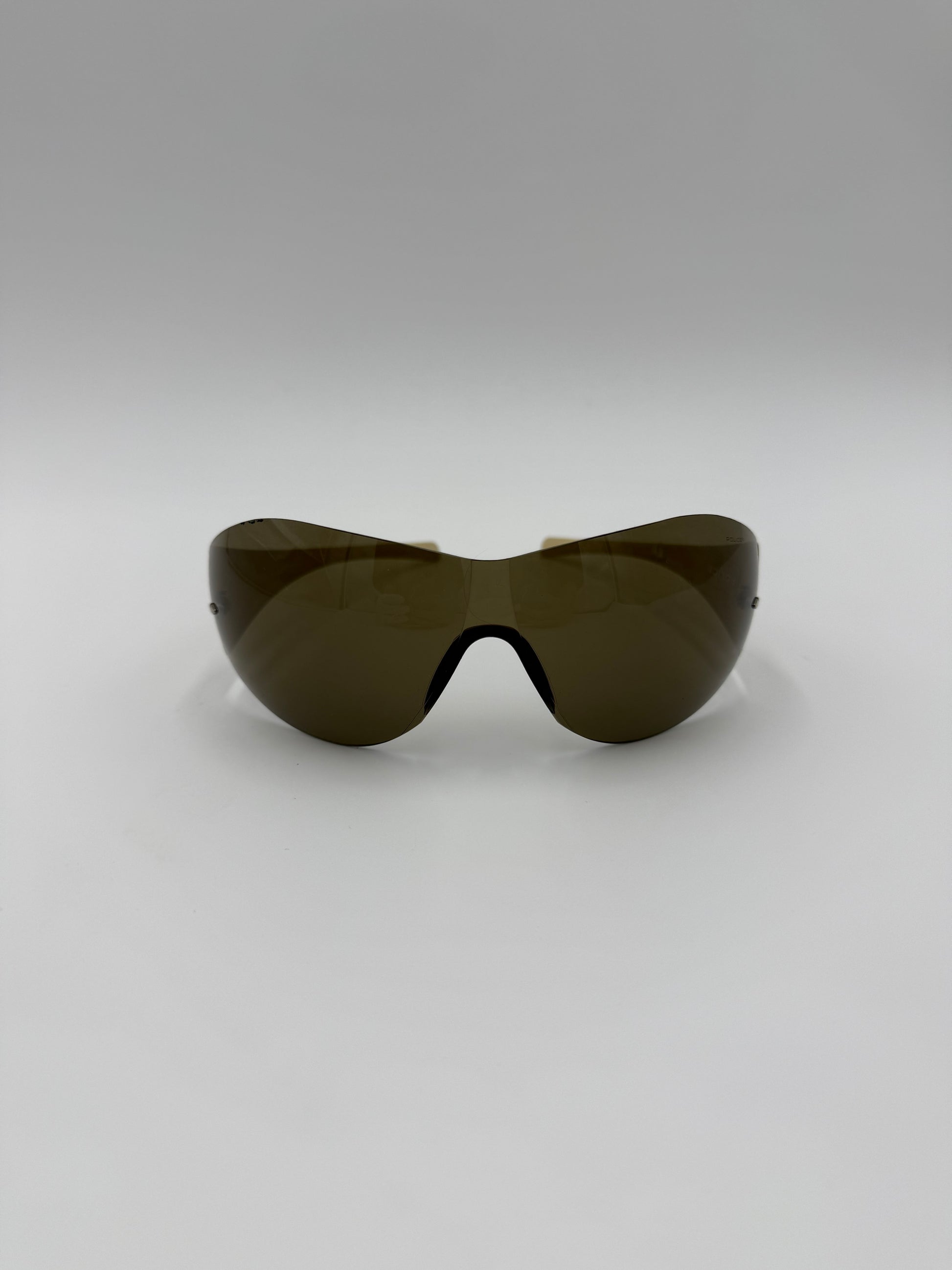 Police Occhiali da Sole Shield Vintage Marroni - Pally Vintage Closet