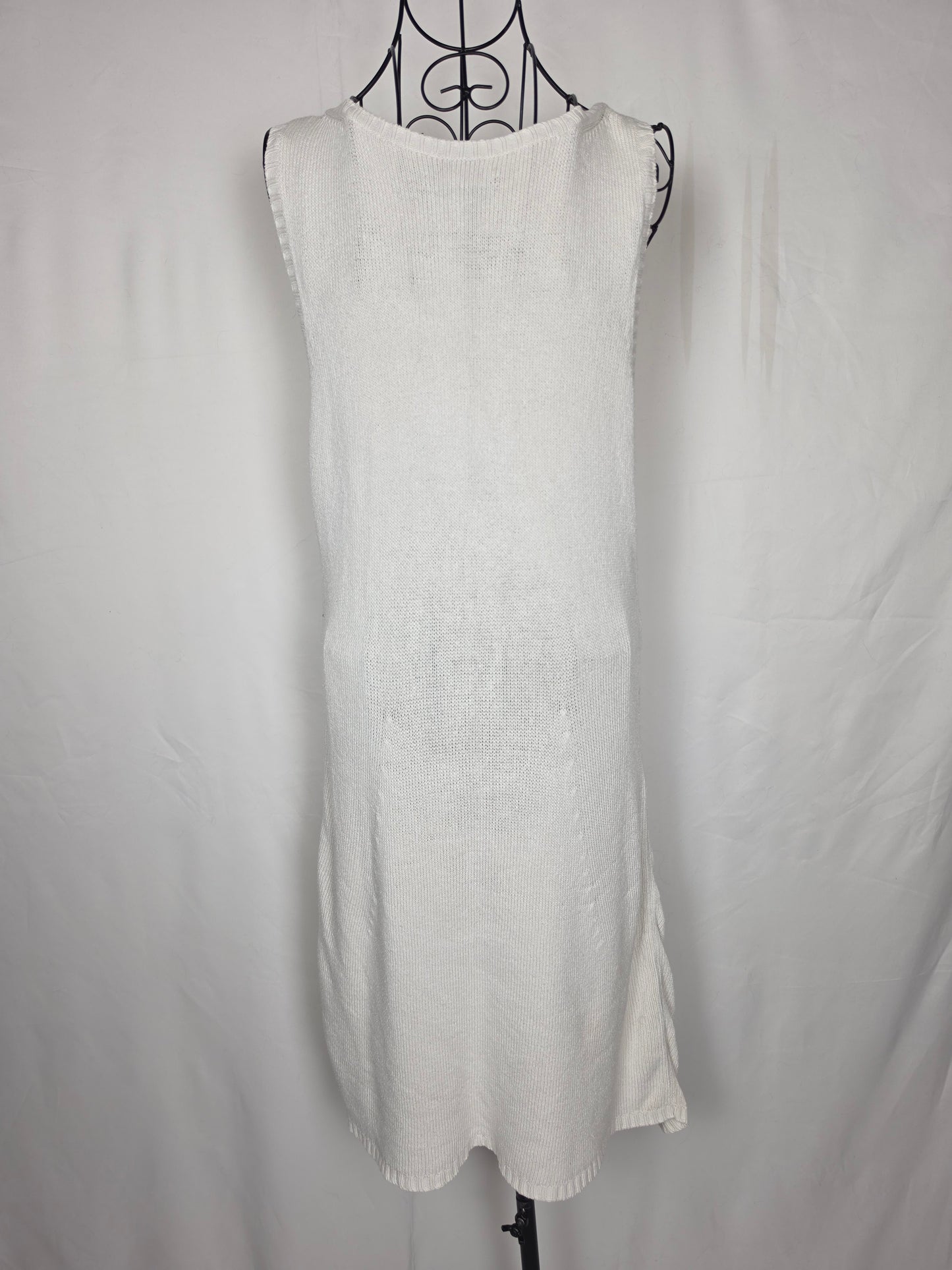 Prada Abito Smanicato in Maglia Bianco Panna - Pally Vintage Closet