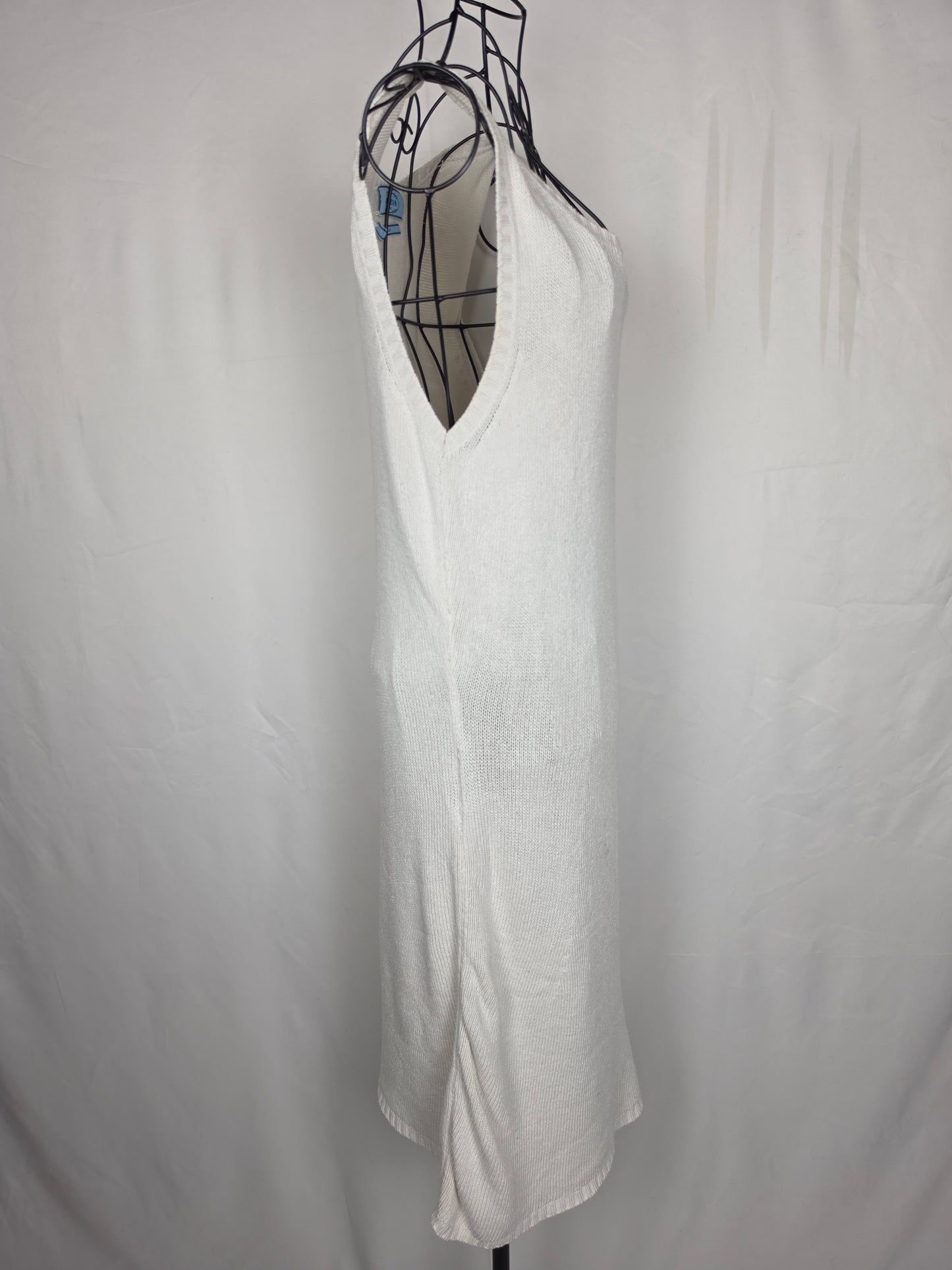 Prada Abito Smanicato in Maglia Bianco Panna - Pally Vintage Closet