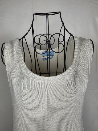 Prada Abito Smanicato in Maglia Bianco Panna - Pally Vintage Closet