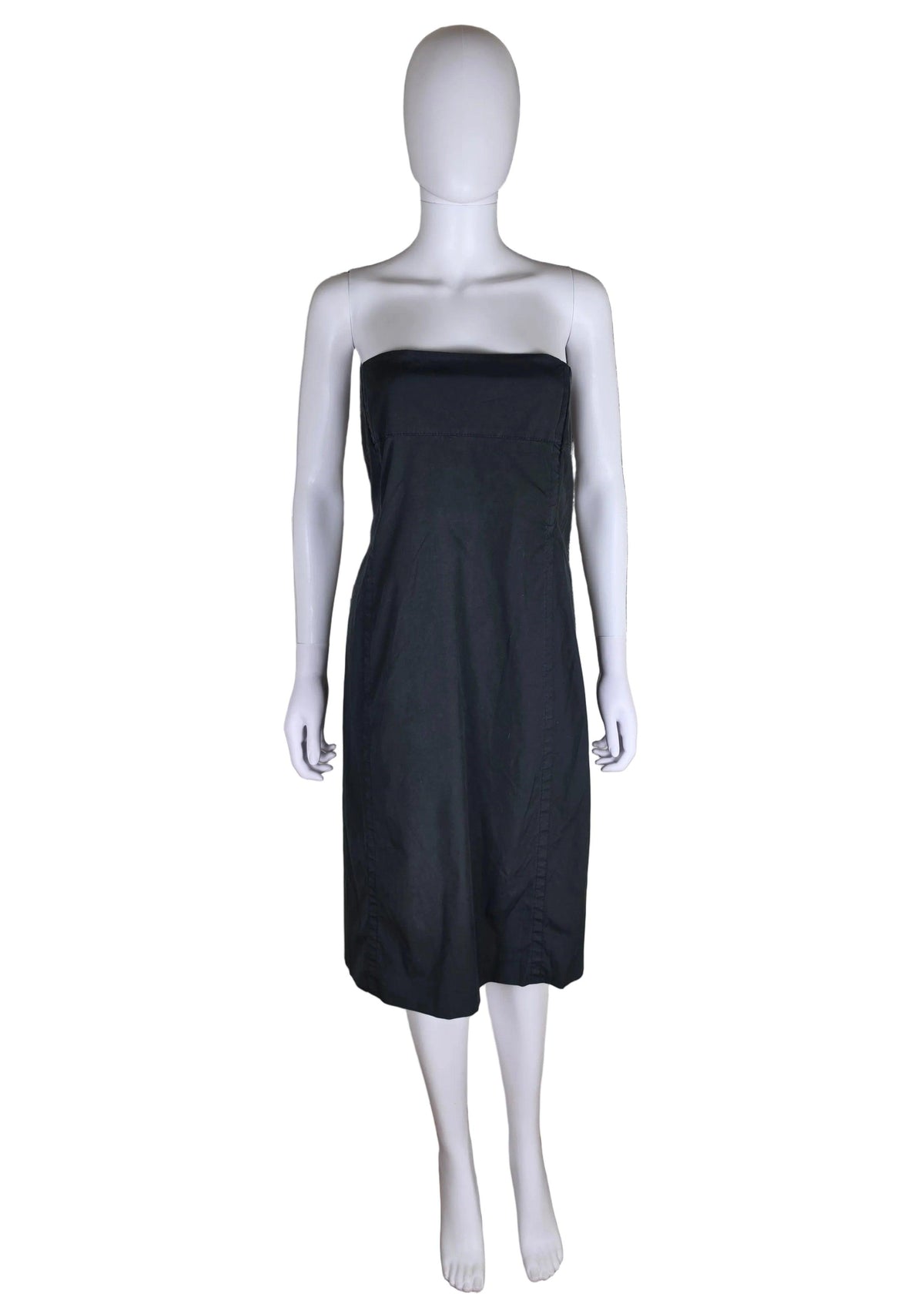 Prada Abito Vintage in Cotone con Manichette Off-the-Shoulder Nero - Pally Vintage Closet