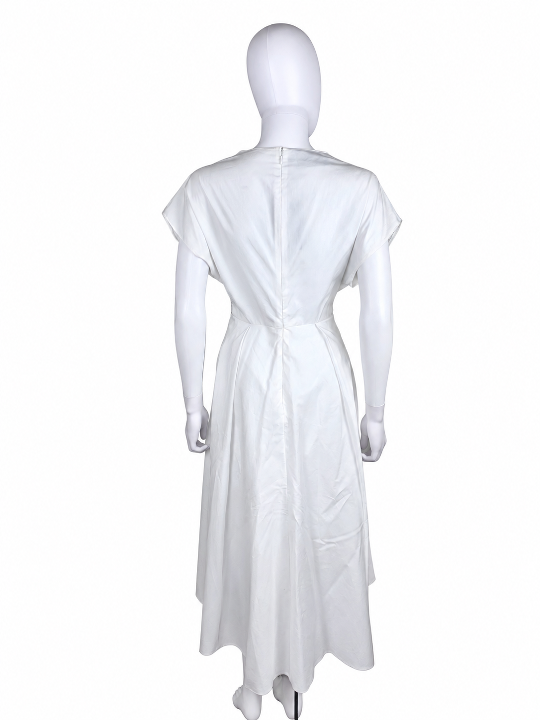 Prada Abito in Cotone con Gonna a Pieghe Bianco - Pally Vintage Closet
