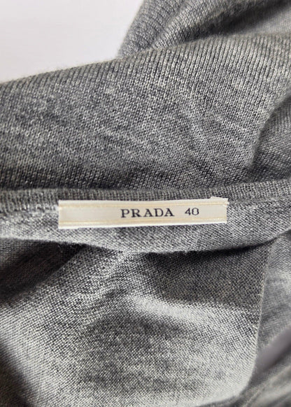 Prada Abito in Lana a Maniche Corte Grigio - Pally Vintage Closet