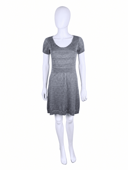 Prada Abito in Lana a Maniche Corte Grigio - Pally Vintage Closet