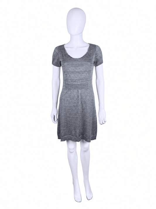 Prada Abito in Lana a Maniche Corte Grigio - Pally Vintage Closet
