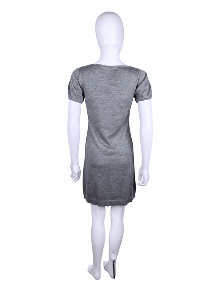 Prada Abito in Lana a Maniche Corte Grigio - Pally Vintage Closet