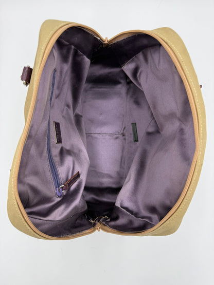 Prada Bauletto Vintage in Tela e Pelle di Struzzo Viola - Pally Vintage Closet