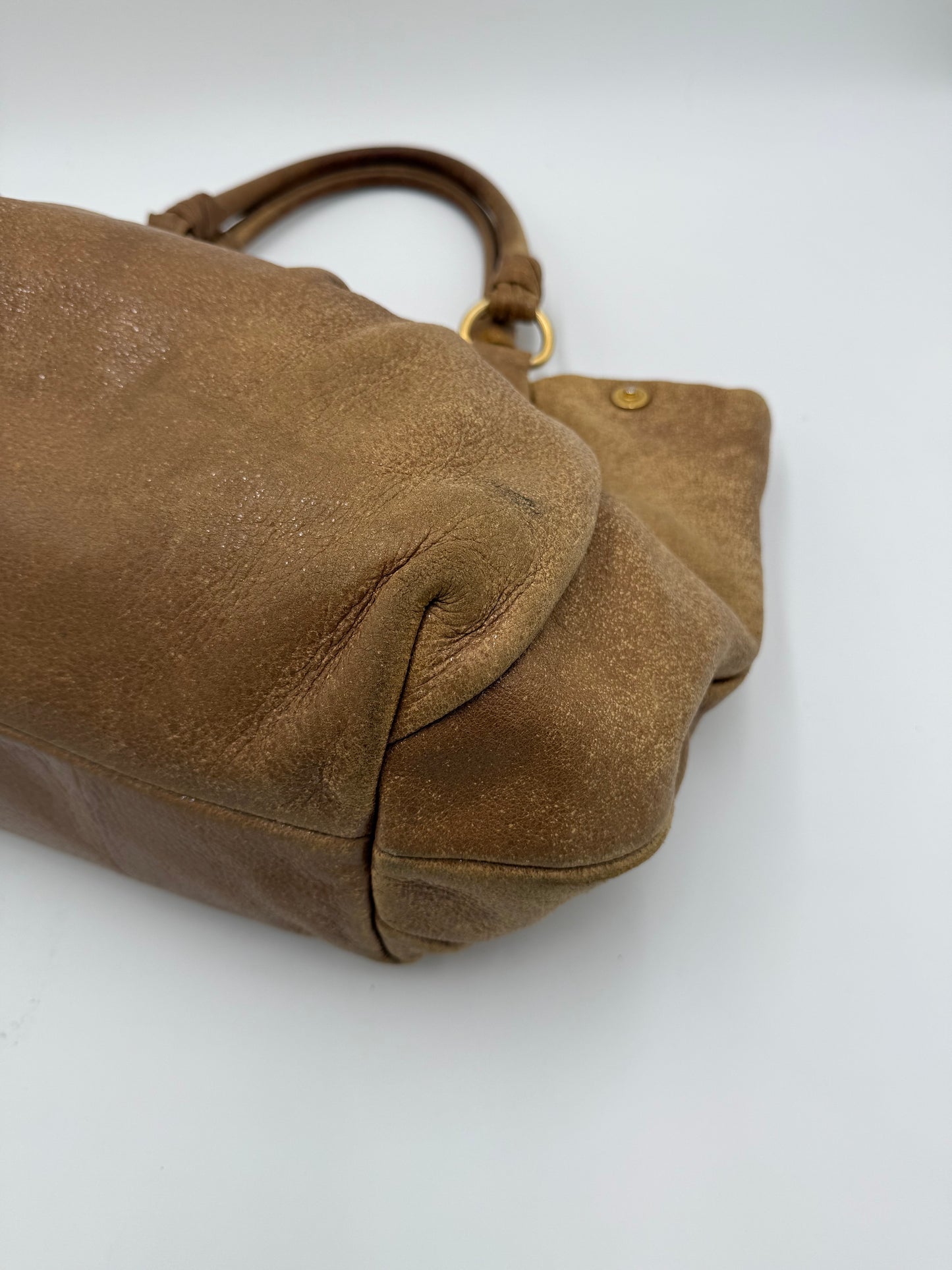 Prada Borsa Hobo Vintage in Pelle Cammello - Pally Vintage Closet